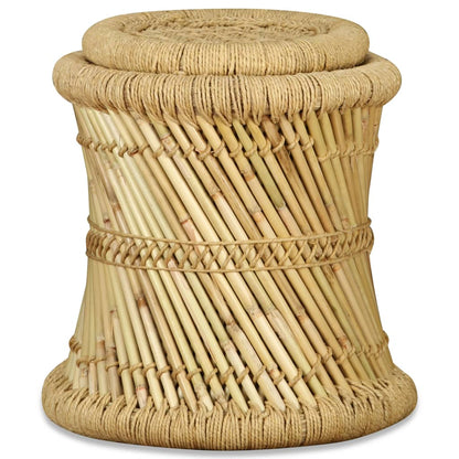 Stools 2 pcs Bamboo and Jute