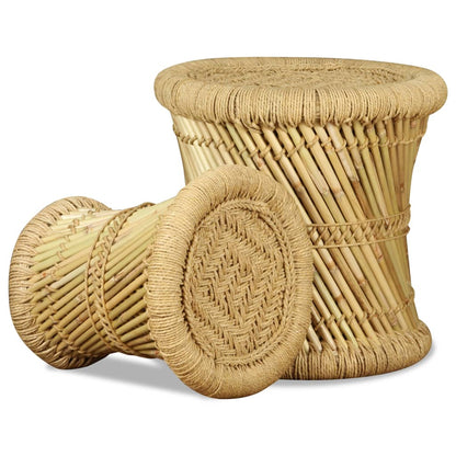 Stools 2 pcs Bamboo and Jute