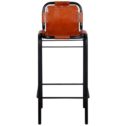 Bar Stools 2 pcs Real Leather