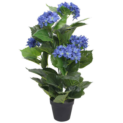 Artificial Hydrangea Plant with Pot 60 cm Blue