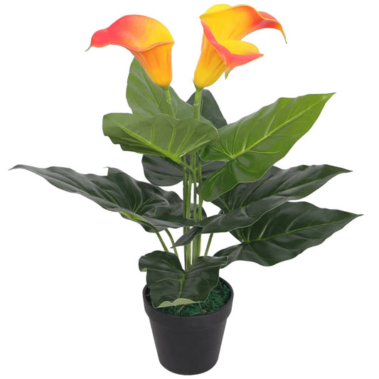 Artificial Calla Lily Plant with Pot 45 cm Red and Yellow