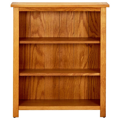 3-Tier Bookcase 70x22.5x82 cm Solid Oak Wood