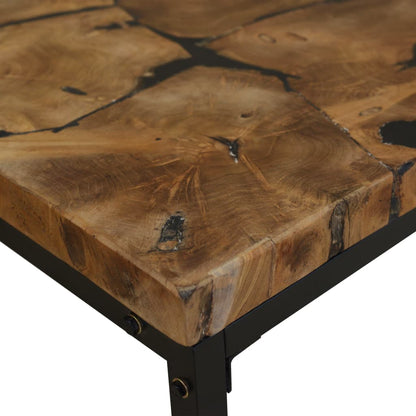 Coffee Table Teak Resin 60x60x40 cm Black and Brown