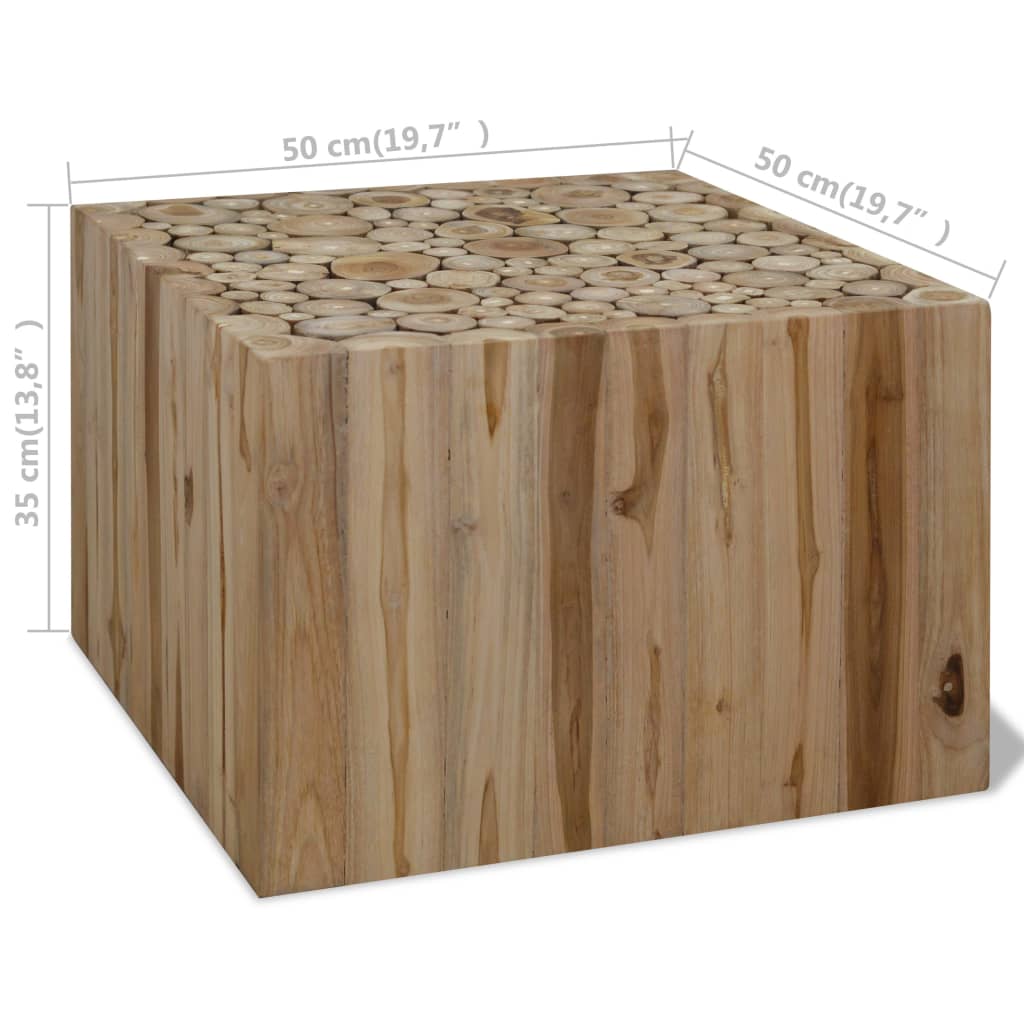 Coffee Table Genuine Teak 50x50x35 cm