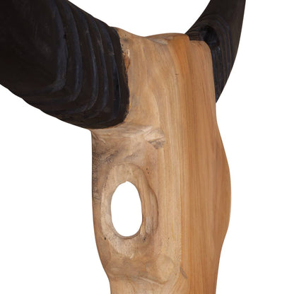 Wall-Mounted Bull Skull Sculpture Teak 69x6x60 cm