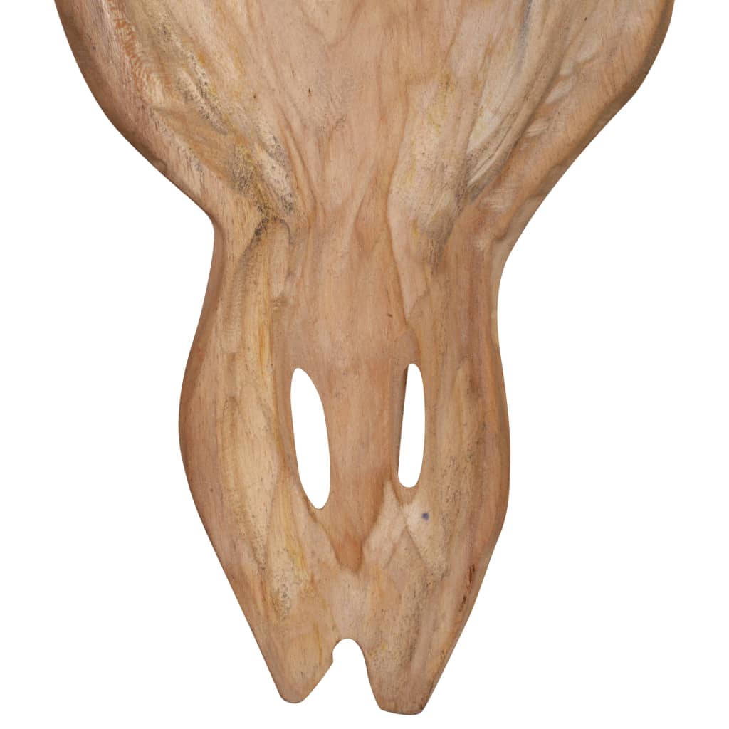 Wall-Mounted Bull Skull Sculpture Teak 69x6x60 cm