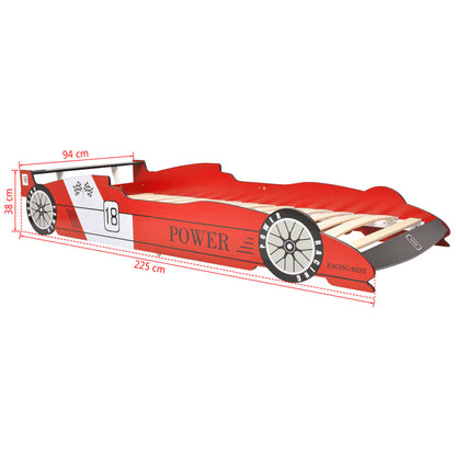 Children's Race Car Bed 90x200 cm Red