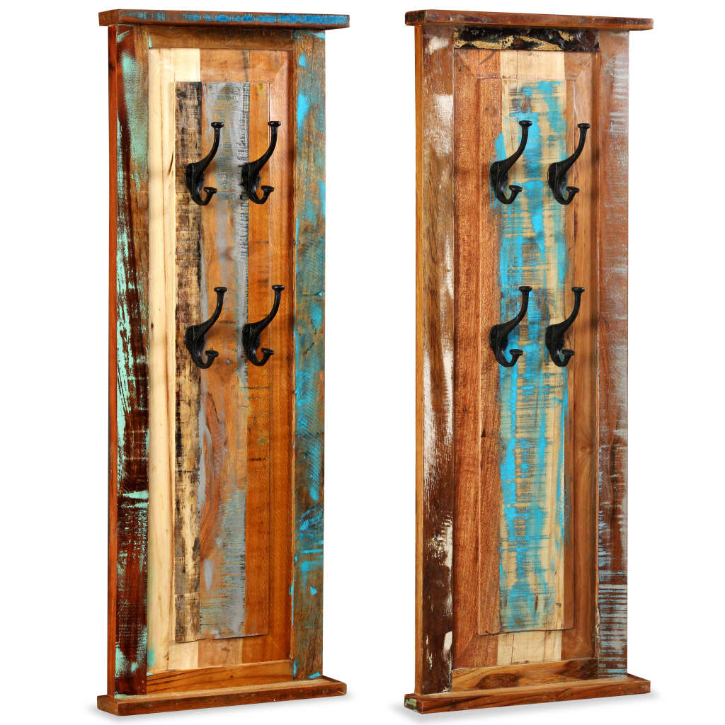 Coat Racks 2 pcs Solid Reclaimed Wood 38x100 cm