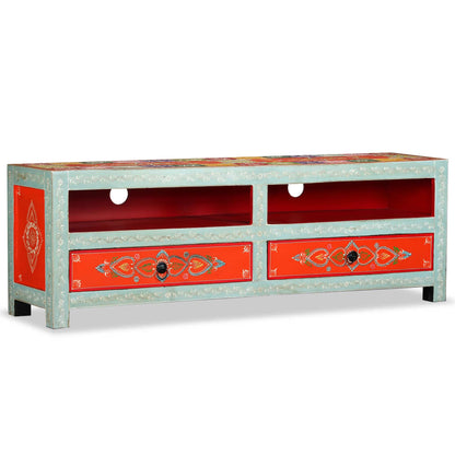 TV Cabinet Solid Mango Wood Hand Painted