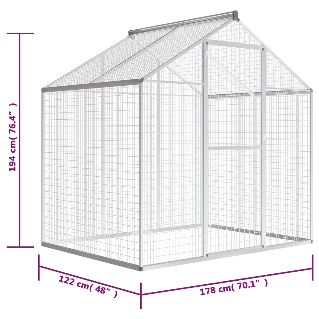 Outdoor Aviary Aluminium 178x122x194 cm