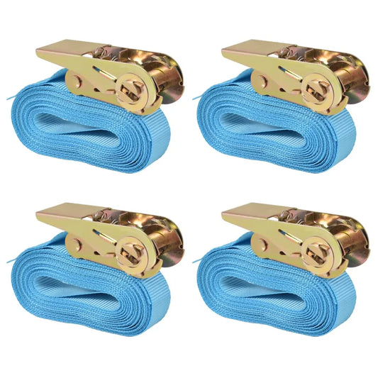 Ratchet Tie Down Straps 4 pcs 0.8 Tonnes 6mx25mm Blue