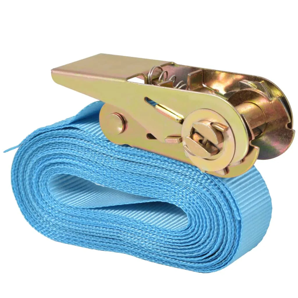 Ratchet Tie Down Straps 4 pcs 0.8 Tonnes 6mx25mm Blue