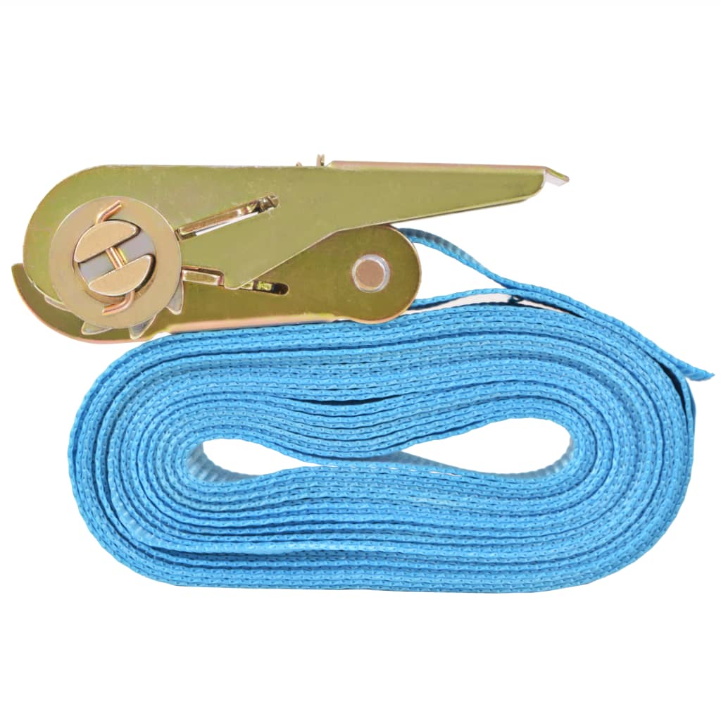 Ratchet Tie Down Straps 10 pcs 0.8 Tonnes 4mx25mm Blue