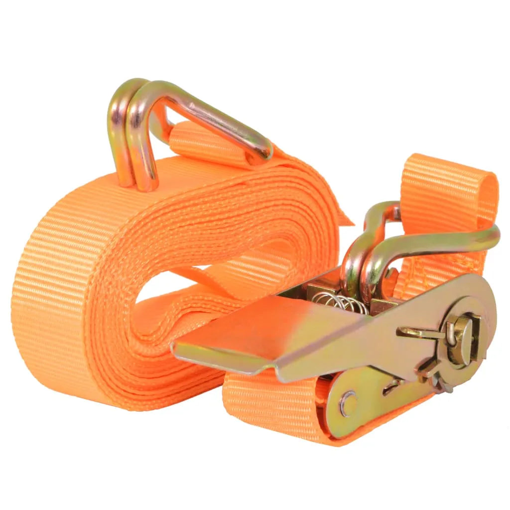 Ratchet Tie Down Straps 10pcs 0.4 Tonnes 6mx25mm Orange