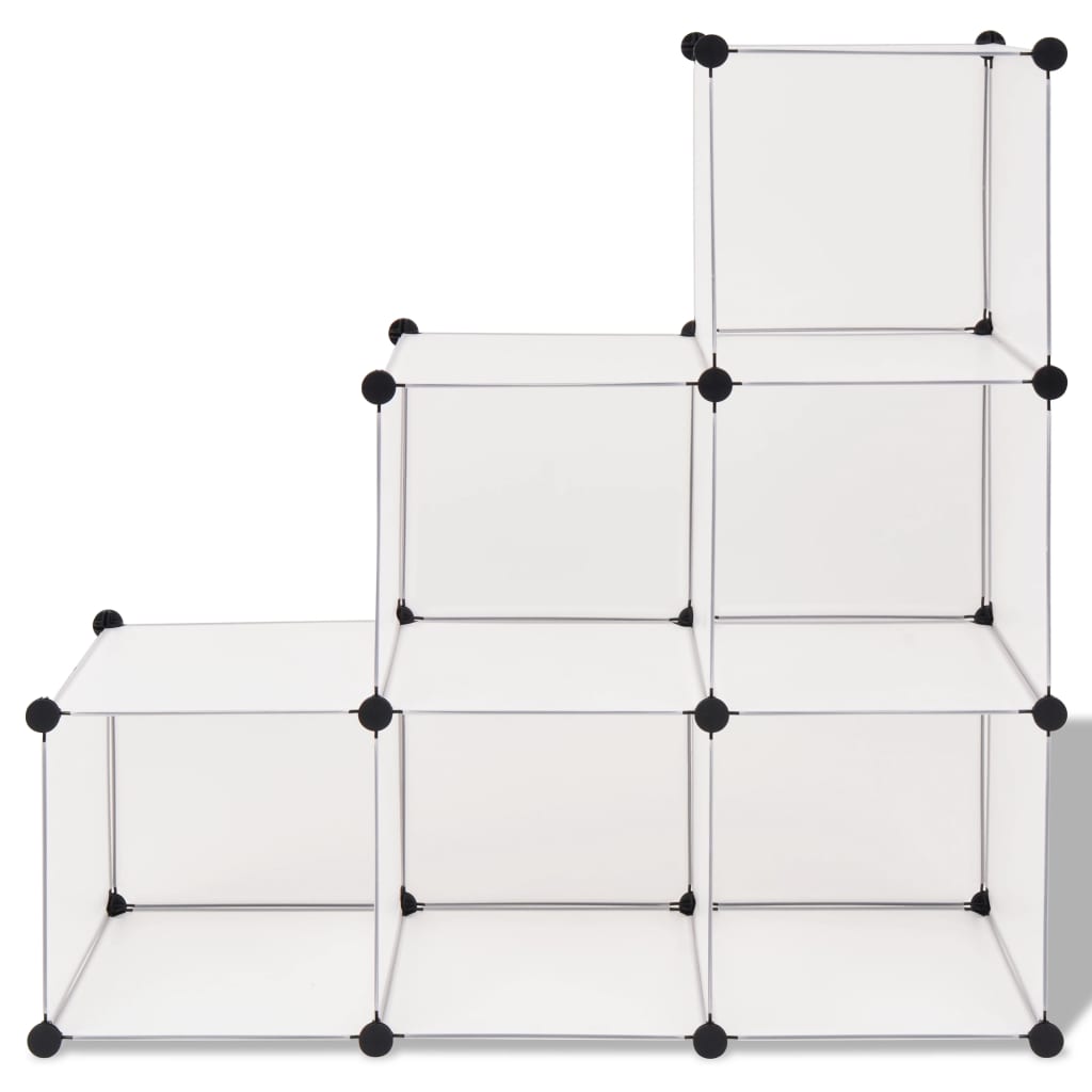 Storage Cube Organiser with 6 Compartments White