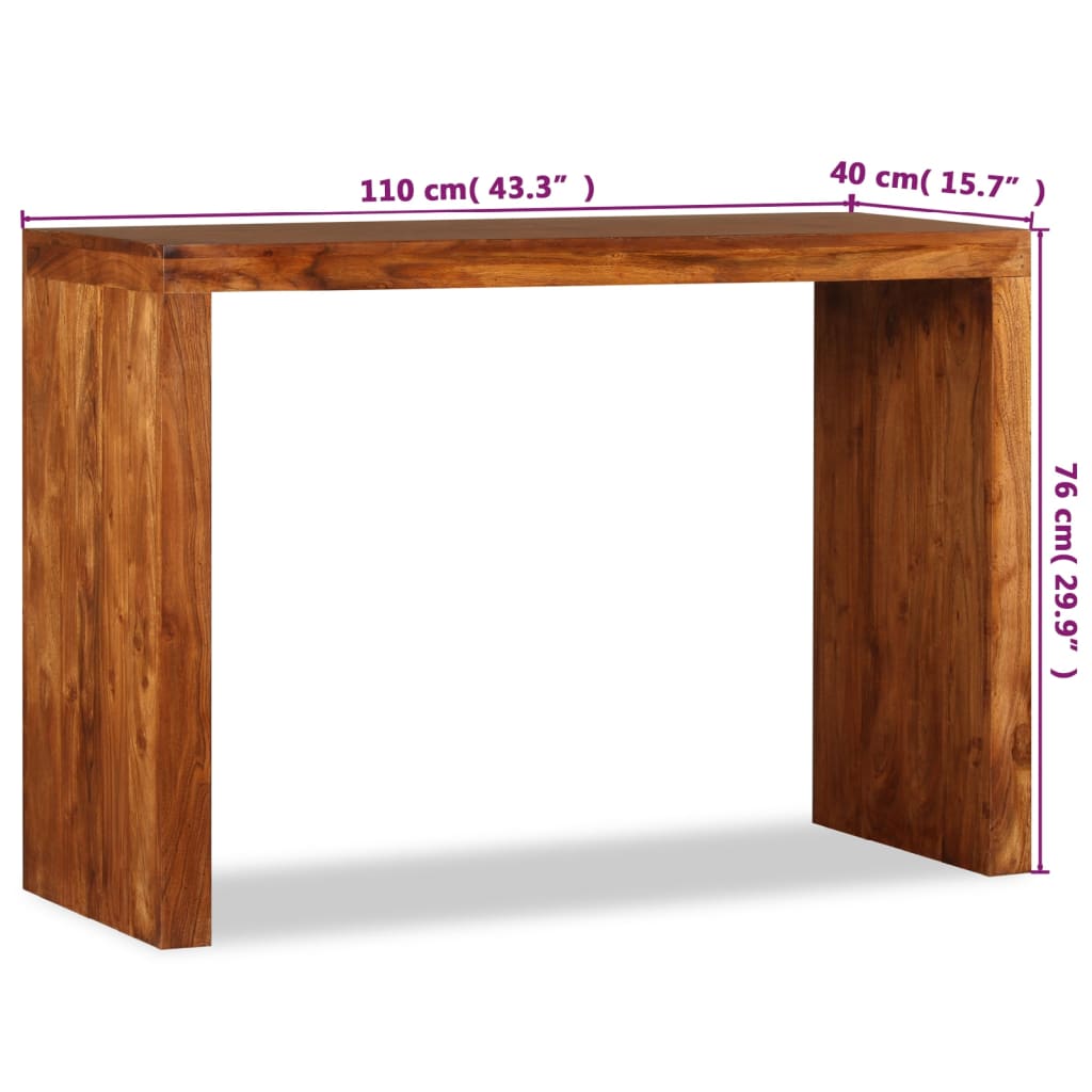 Console Table Solid Wood with Honey Finish 110x40x76 cm