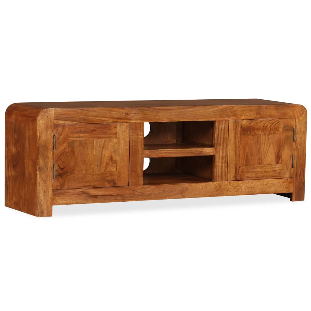 TV Cabinet Solid Wood with Honey Finish 120x30x40 cm