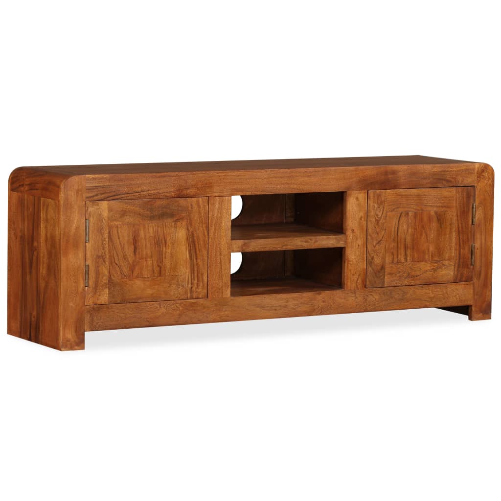 TV Cabinet Solid Wood with Honey Finish 120x30x40 cm