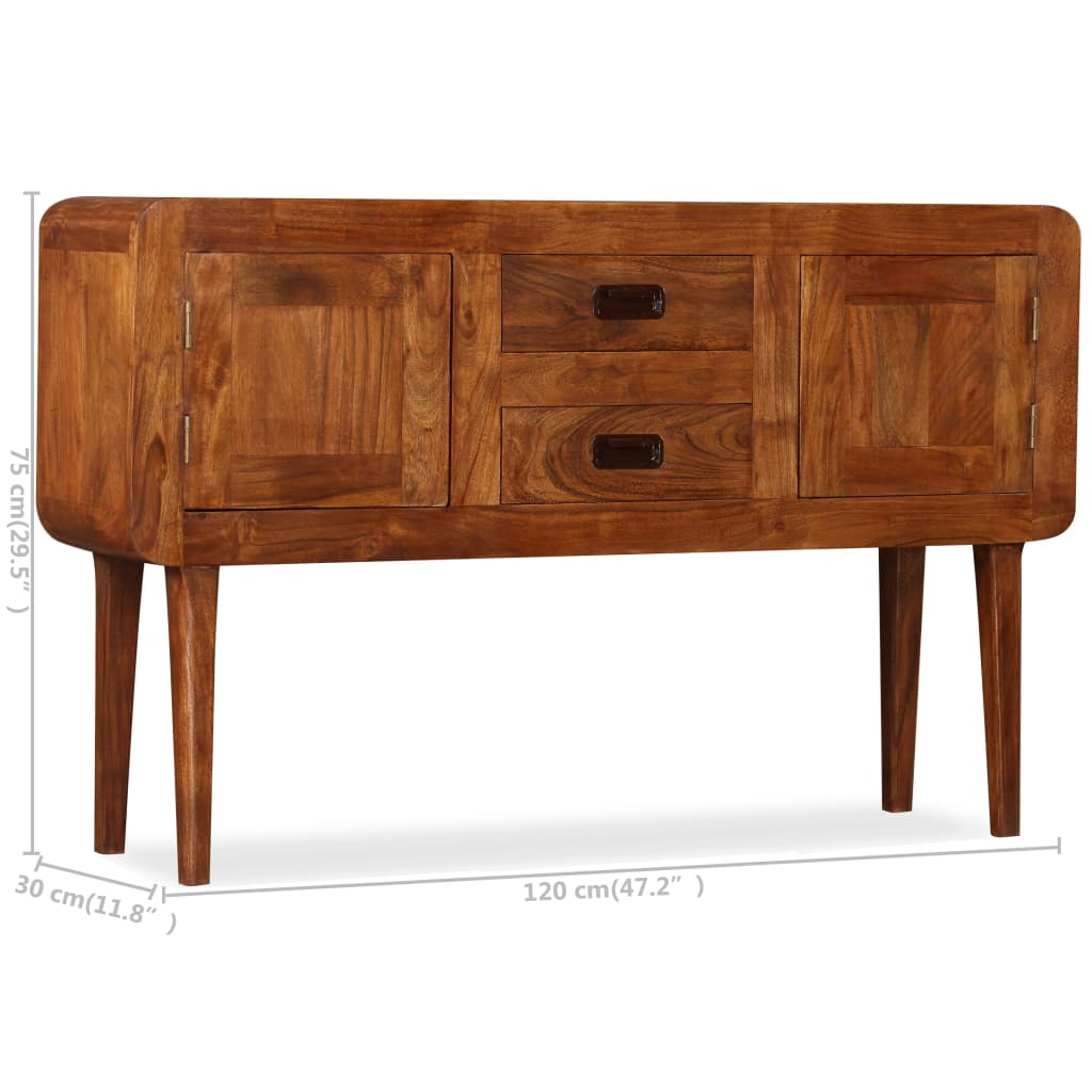 Sideboard Solid Wood with Honey Finish 120x30x75 cm