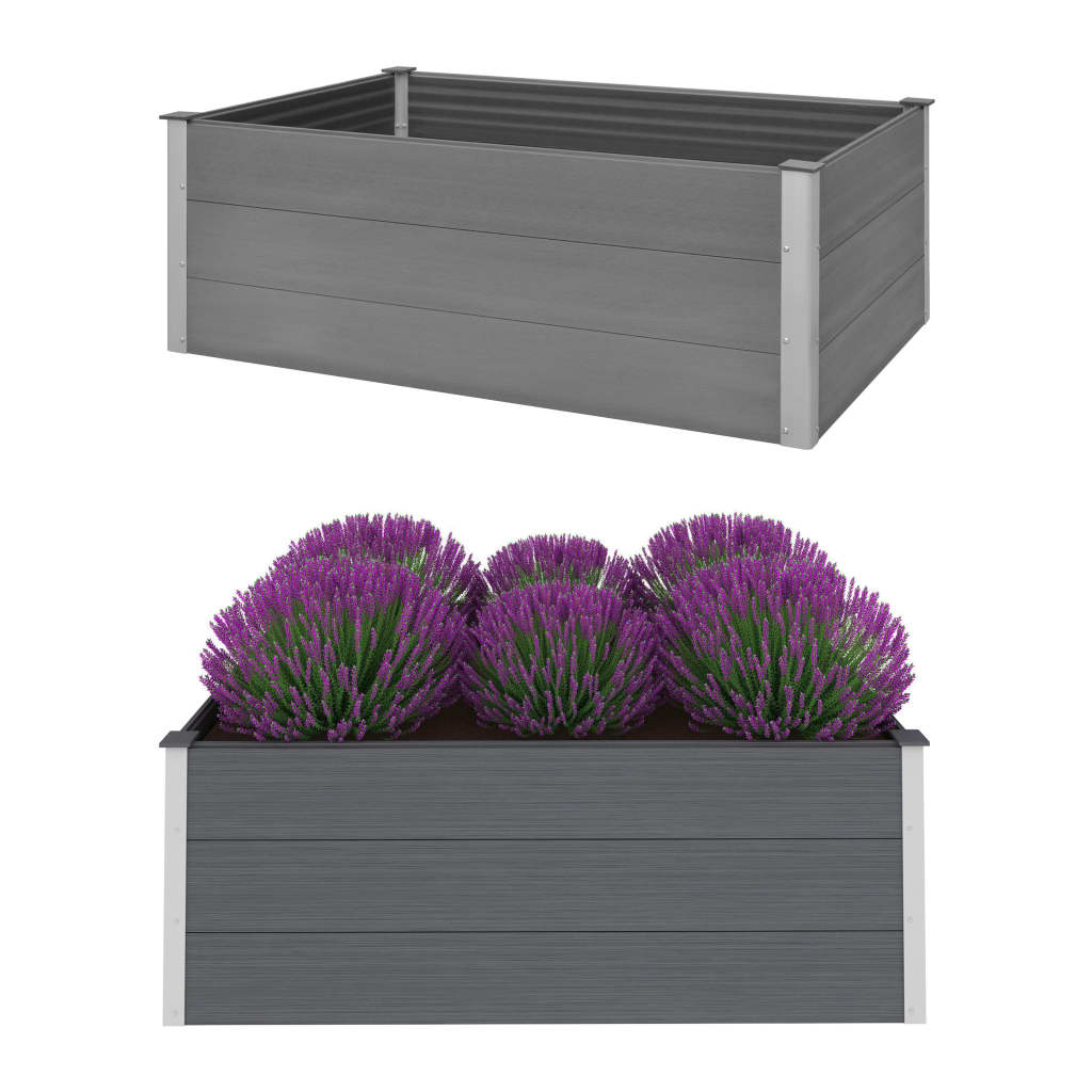 Garden Raised Bed WPC 150x100x54 cm Grey