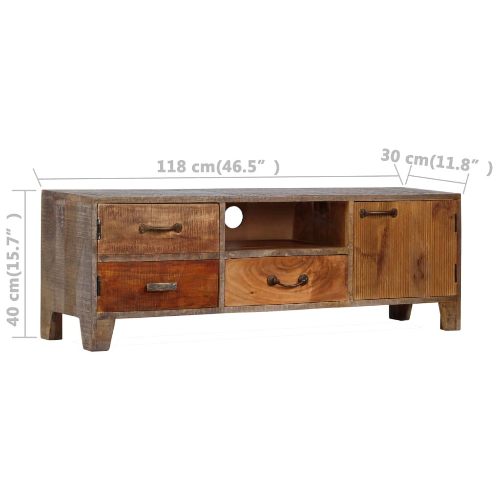 TV Cabinet Solid Wood Vintage 118x30x40 cm