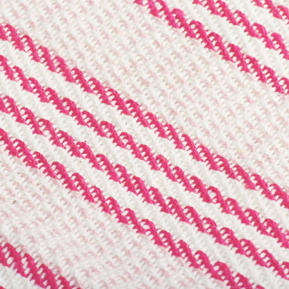 Throw Cotton Stripes 125x150 cm Pink and White