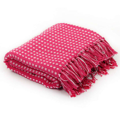 Throw Cotton Squares 160x210 cm Pink