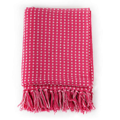 Throw Cotton Squares 160x210 cm Pink