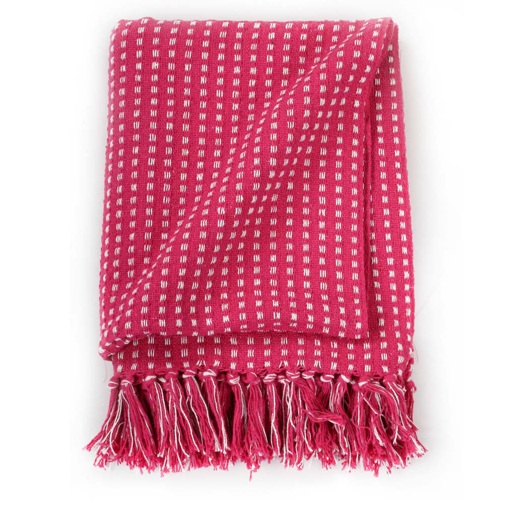 Throw Cotton Squares 160x210 cm Pink