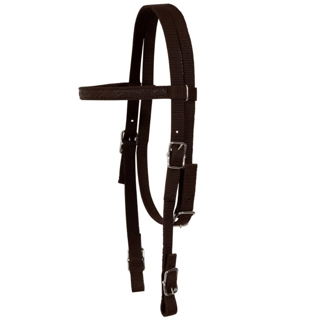 Western Saddle. Headstall&Breast Collar Real Leather 16" Brown