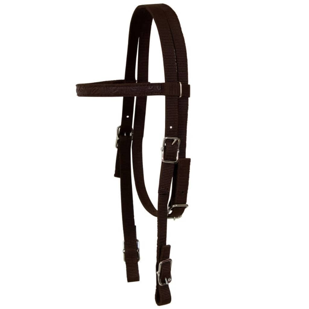 Western Saddle. Headstall&Breast Collar Real Leather 17" Brown