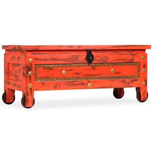 Storage Chest Solid Mango Wood 101x39x42 cm Red