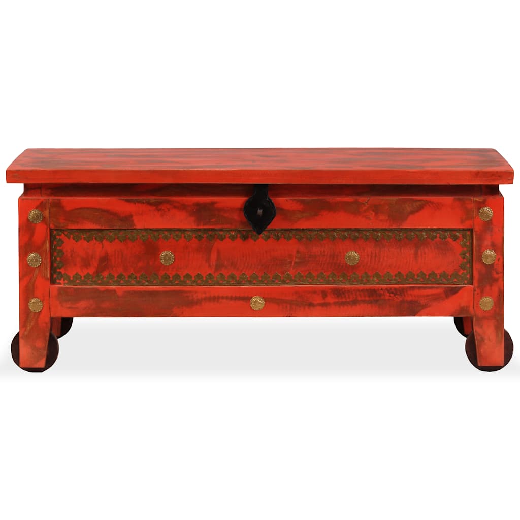 Storage Chest Solid Mango Wood 101x39x42 cm Red