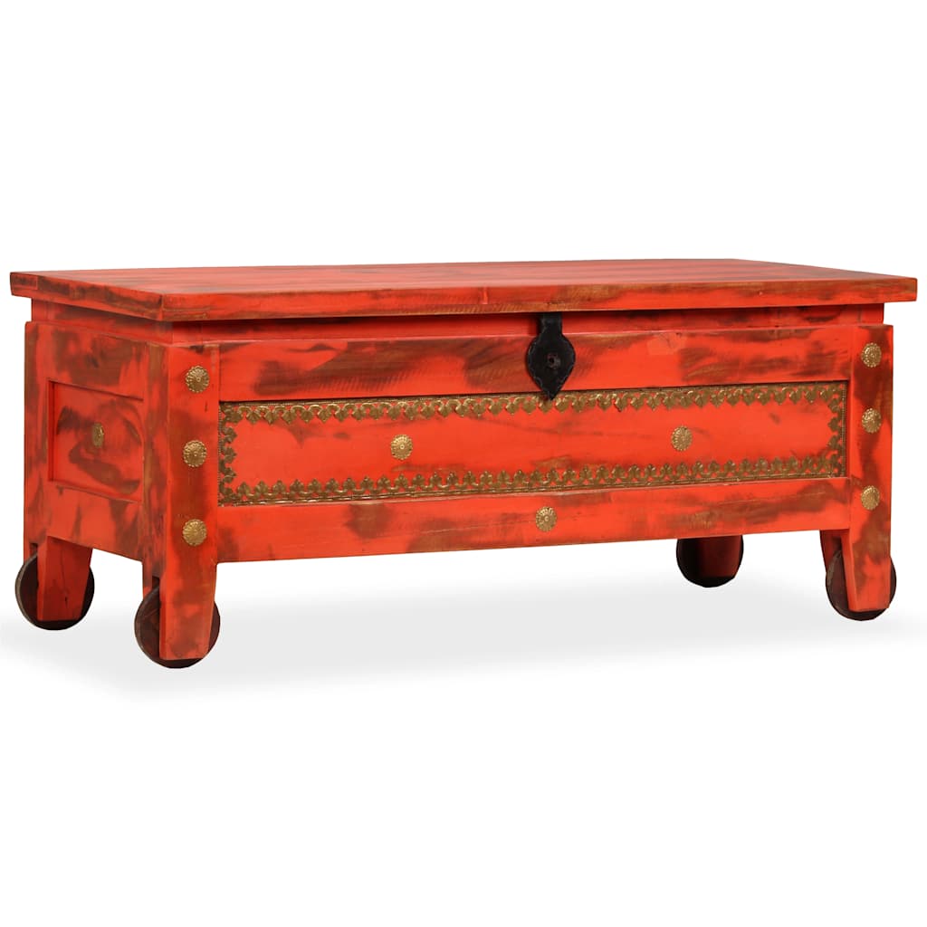 Storage Chest Solid Mango Wood 101x39x42 cm Red