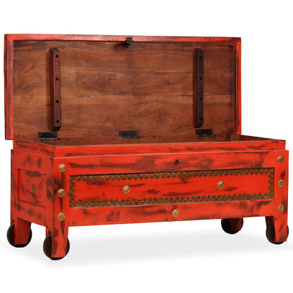 Storage Chest Solid Mango Wood 101x39x42 cm Red