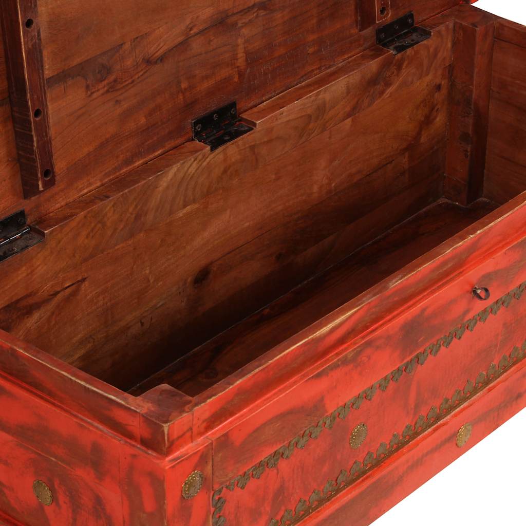 Storage Chest Solid Mango Wood 101x39x42 cm Red