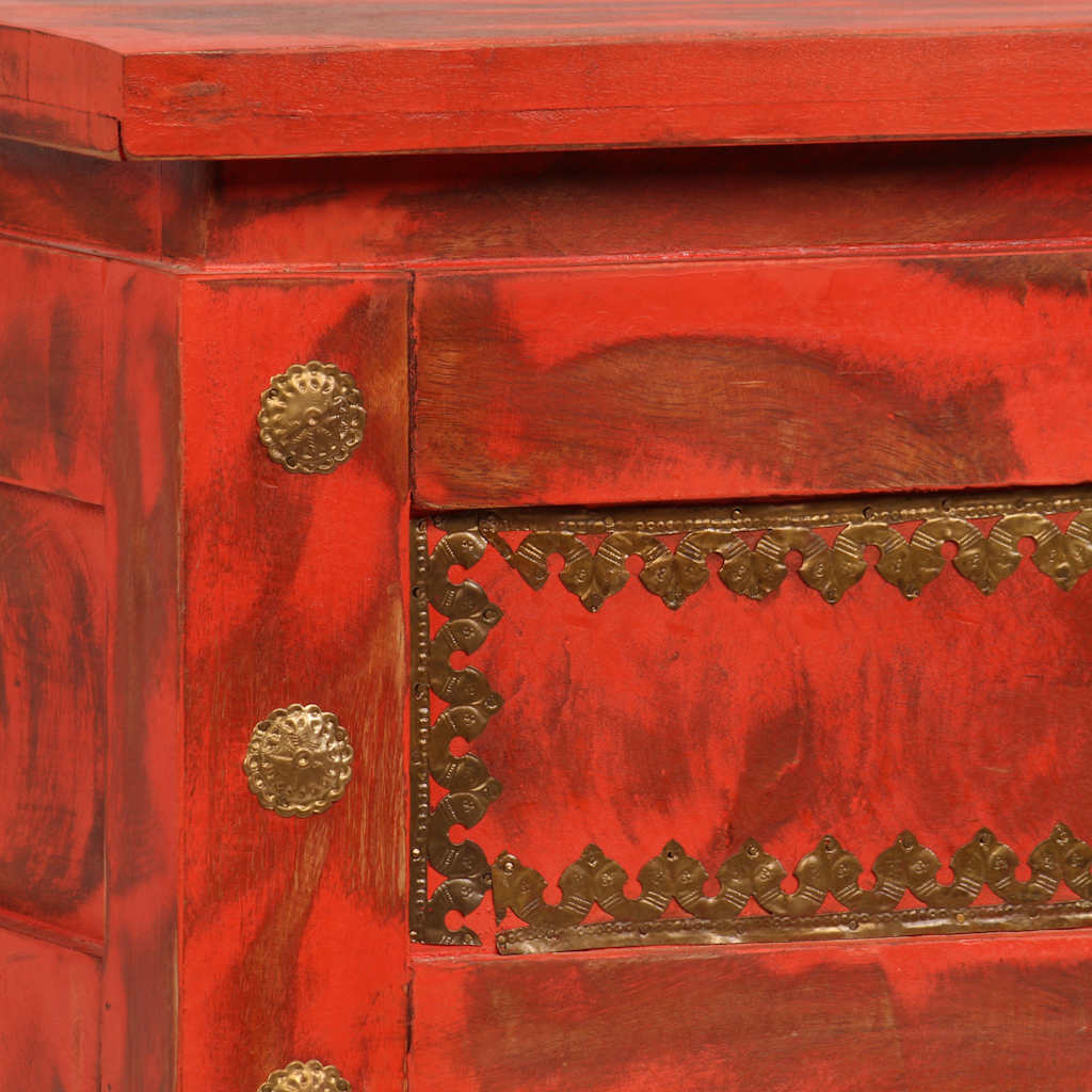 Storage Chest Solid Mango Wood 101x39x42 cm Red