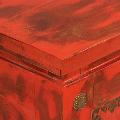 Storage Chest Solid Mango Wood 101x39x42 cm Red