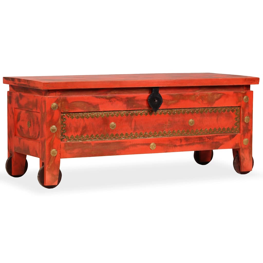 Storage Chest Solid Mango Wood 101x39x42 cm Red