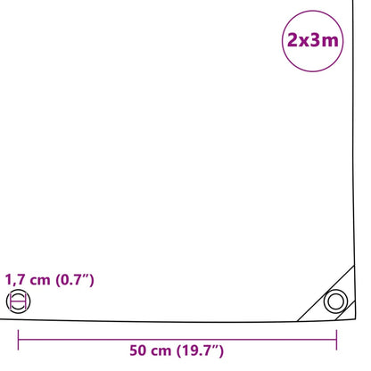 Tarpaulin 650 g/m² 2x3 m Grey