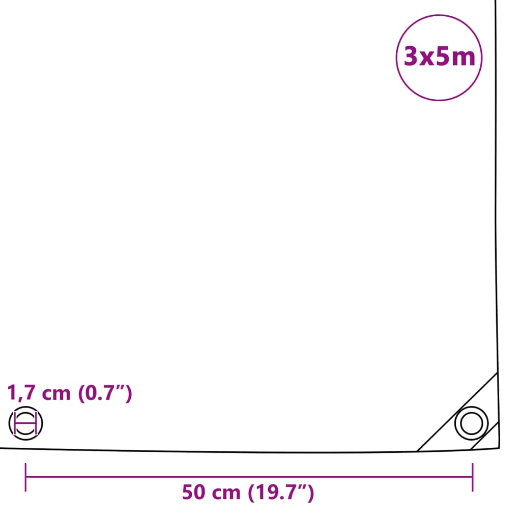 Tarpaulin 650 g/m² 3x5 m Grey