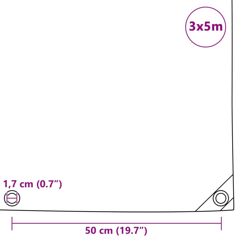 Tarpaulin 650 g/m² 3x5 m White