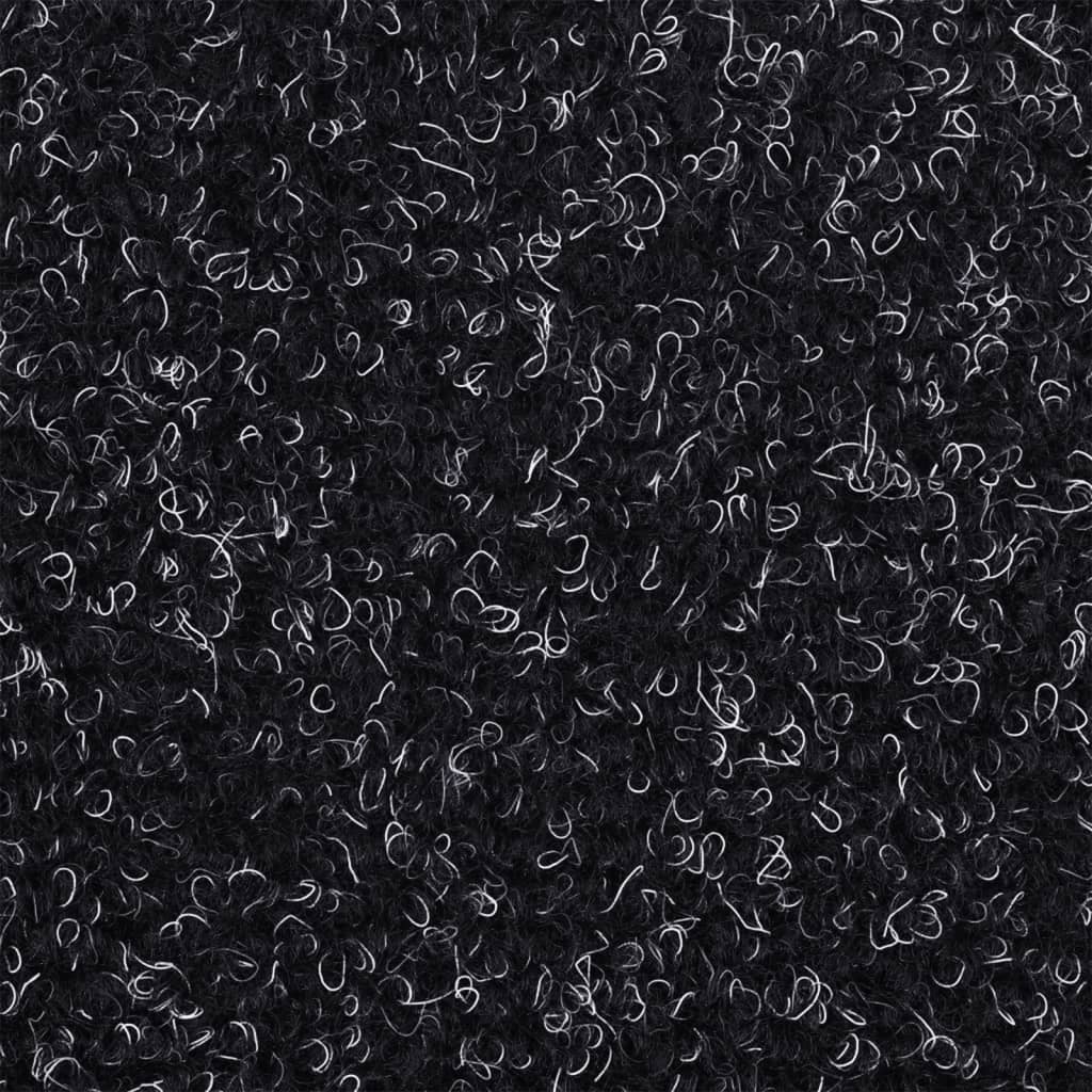 15 pcs Self-adhesive Stair Mats Needle Punch 56x17x3 cm Black