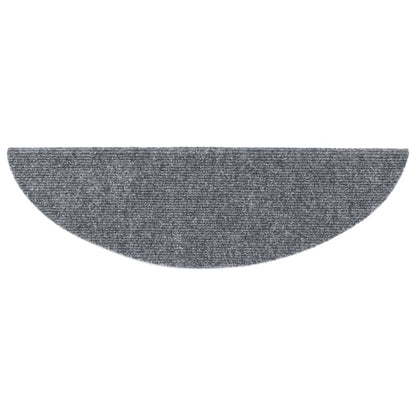 15 Self-adhesive Stair Mats Needle Punch 56x17x3 cm Light Grey