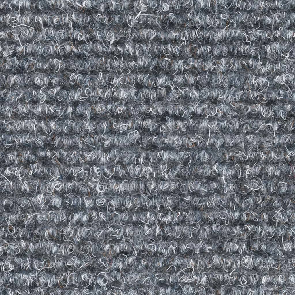 15 Self-adhesive Stair Mats Needle Punch 56x17x3 cm Light Grey