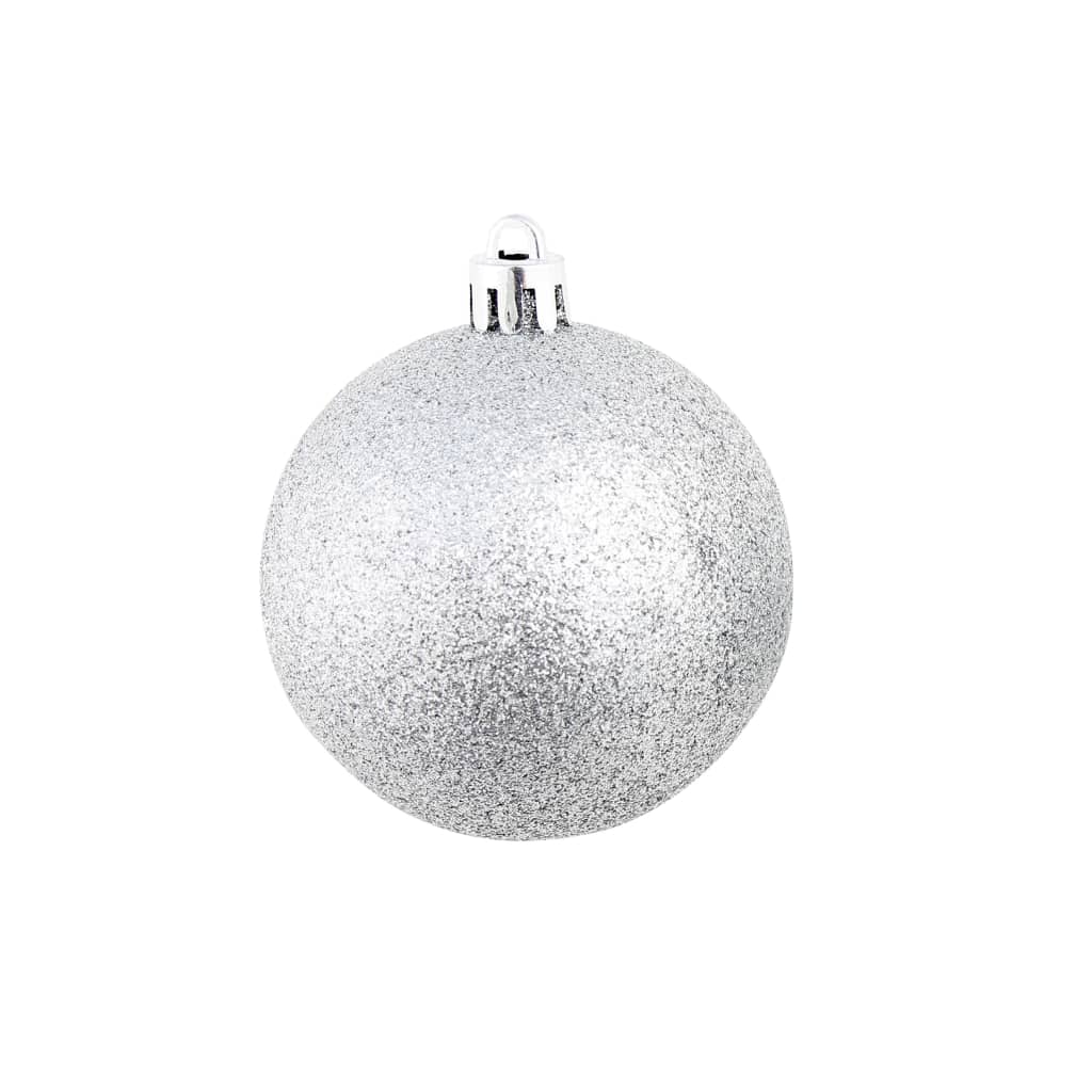 100 Piece Christmas Ball Set 3/4/6 cm Silver