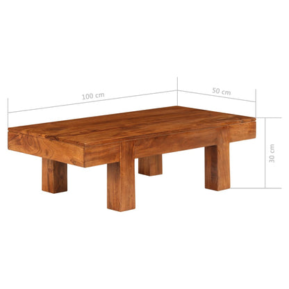 Coffee Table Solid Acacia Wood Honey Finish 100x50x30 cm