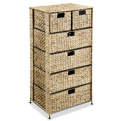 Storage Unit with 6 Baskets 47x37x100 cm Water Hyacinth