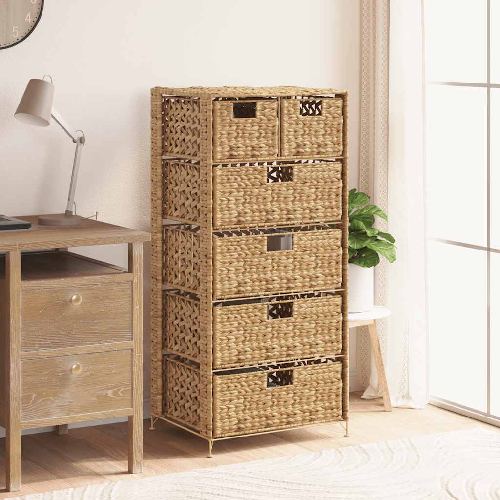 Storage Unit with 6 Baskets 47x37x100 cm Water Hyacinth