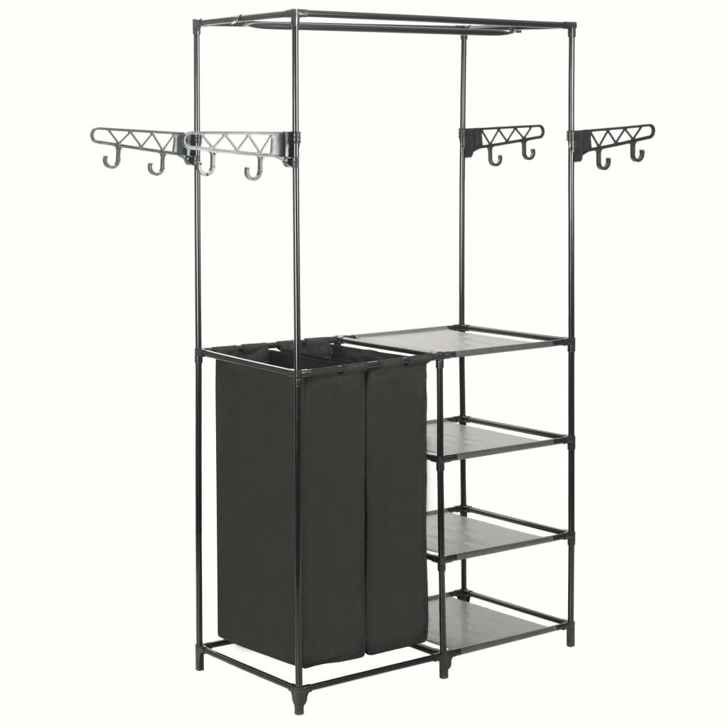 Clothes Rack Steel and Non-woven Fabric 87x44x158 cm Black